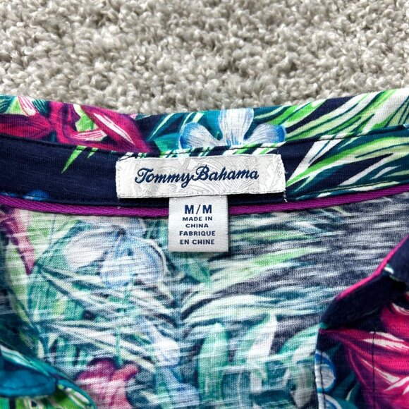 Tommy Bahama Women's Sz M Floral Button-Up Shirt Tropical Print Long Sleeve - Picture 6 of 9
